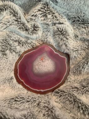 Pink Agate Geode Slice Decorative Tray